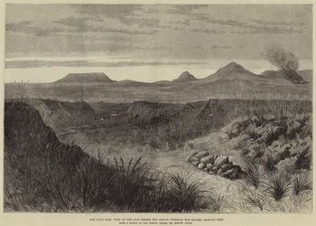 Der Zulukrieg, Ansicht des Ortes, an dem der Prinz Imperial getötet wurde, Blick nach Osten